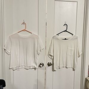 2 Old Navy White Crop Tops